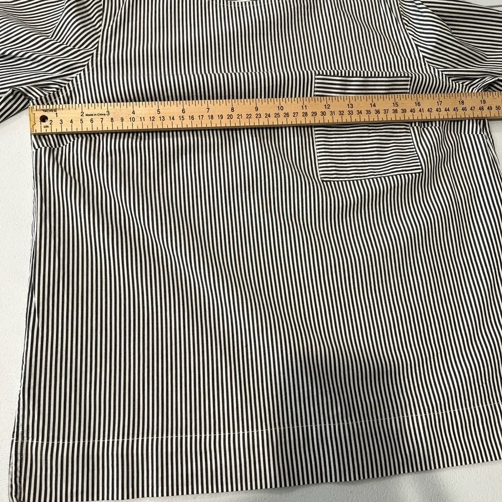 J. Crew women long sleeve striped shirt blouse top with pocket black white small